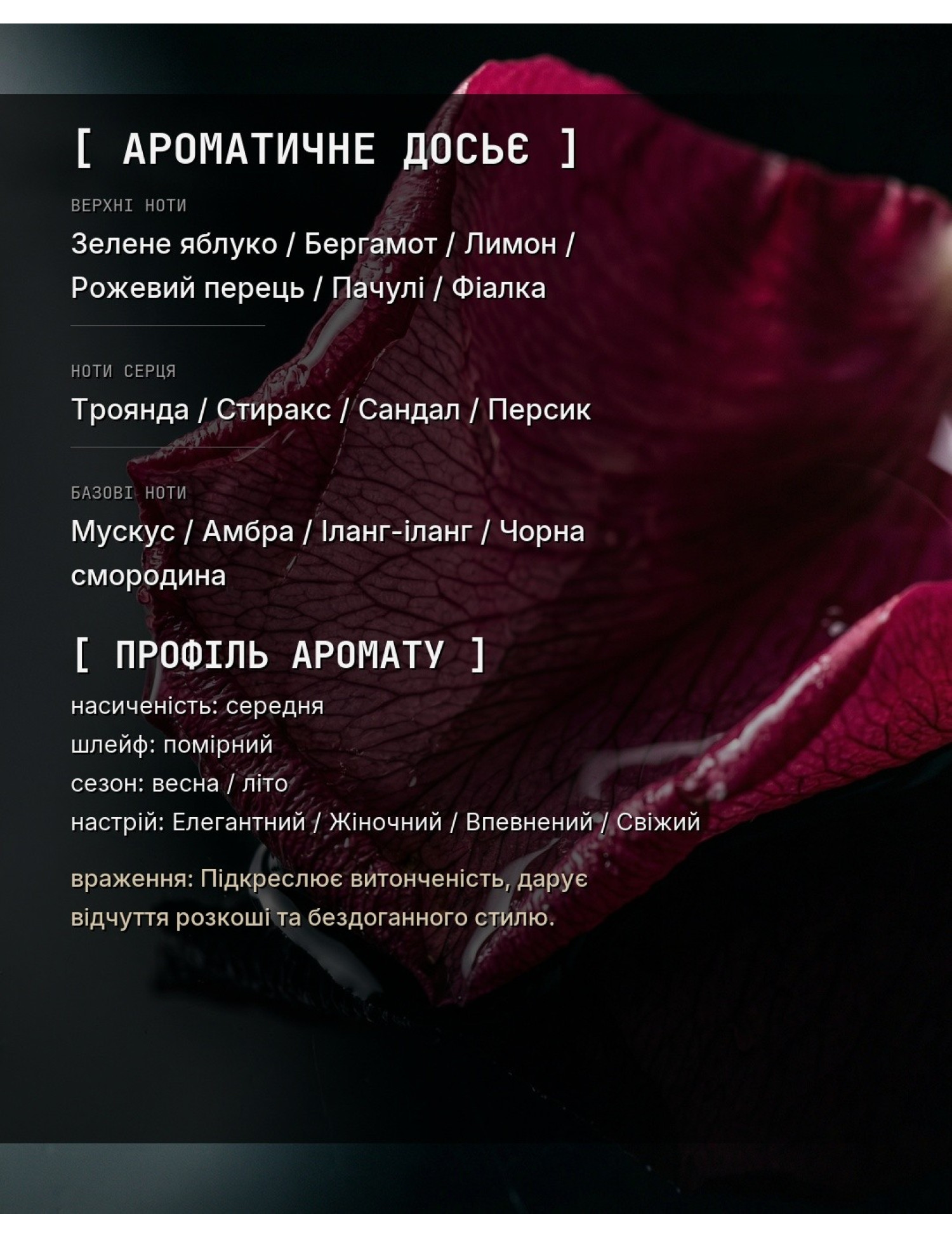 OLFx Niche AVENTUS HER — ароматичне досьє OLFx