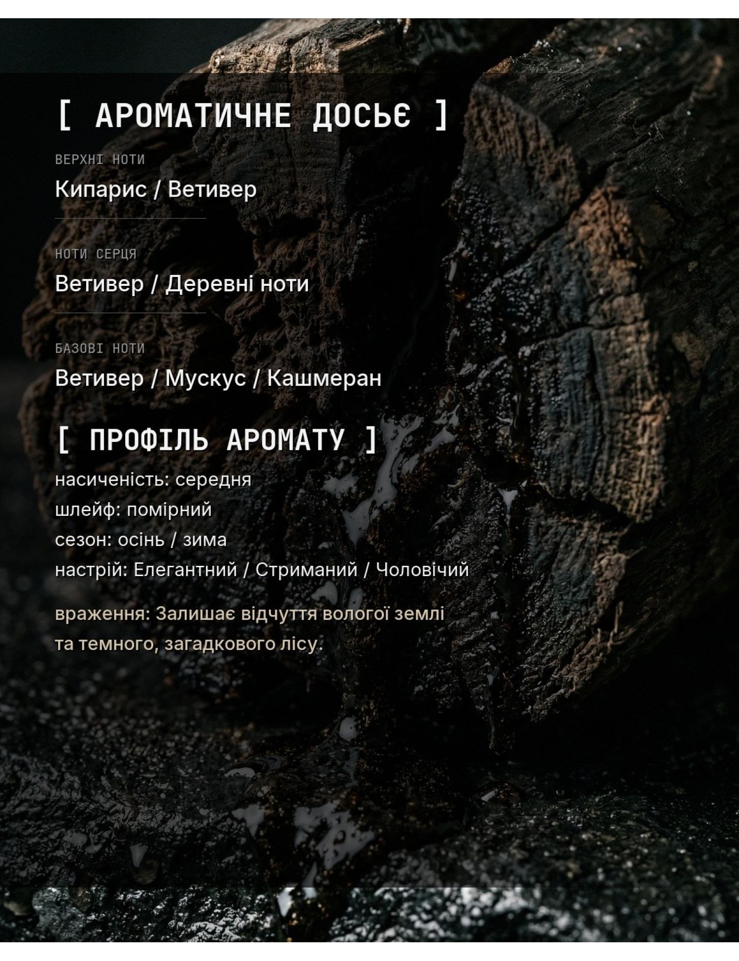 OLFx Niche ENCRE NOIRE — ароматичне досьє OLFx