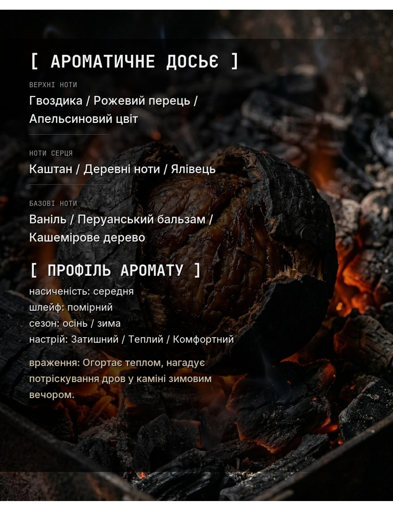 OLFx Niche THE FIREPLACE — ароматичне досьє OLFx