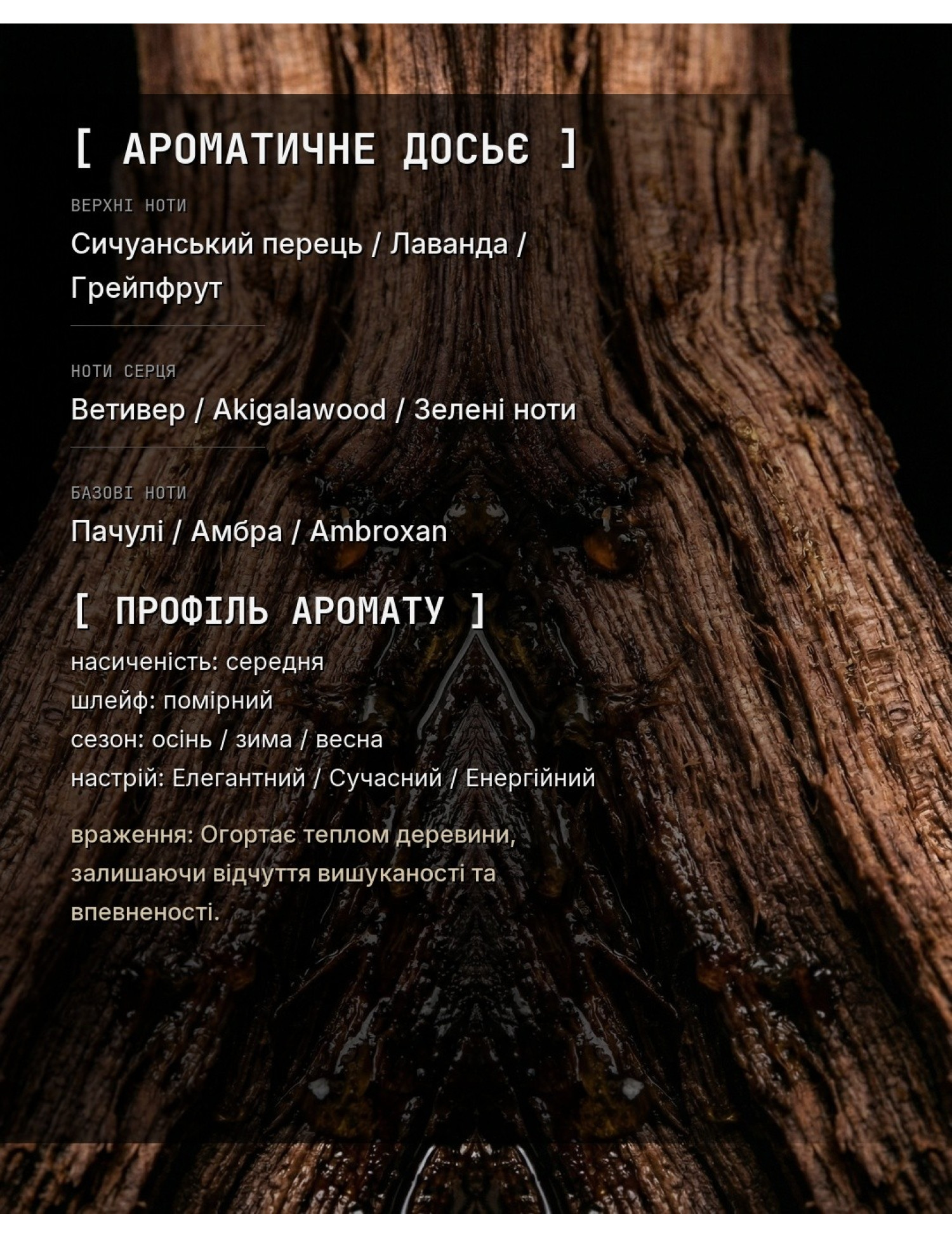 OLFx Niche BOIS IMPÉRIAL — ароматичне досьє OLFx