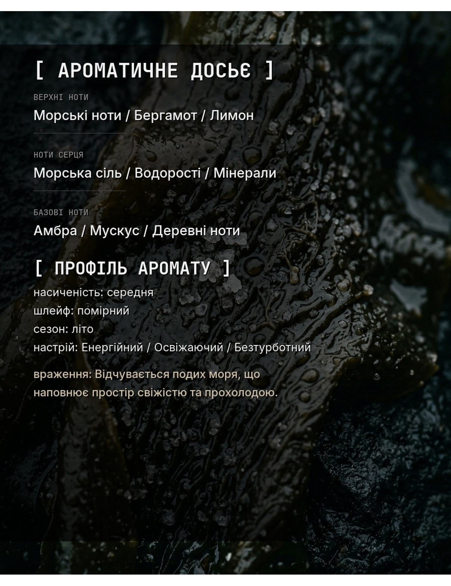 OLFx Niche ISOLA BLU — ароматичне досьє OLFx