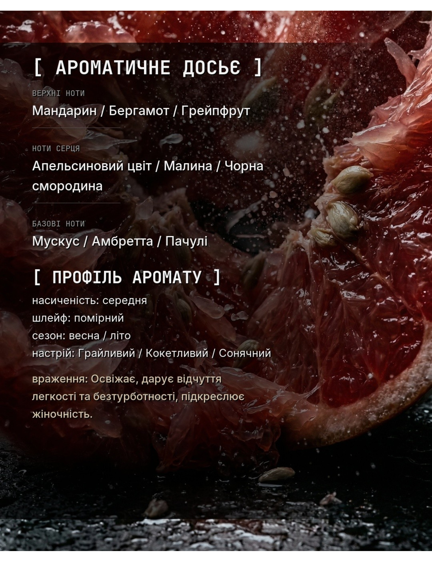 OLFx Niche ORIANA — ароматичне досьє OLFx